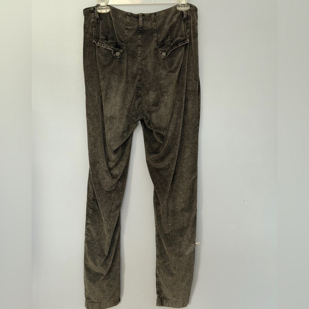 Transit Par-Such Lagenlook Corduroy Pants Gray Brown Relaxed Tapered Large - Picture 10 of 14